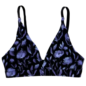 Bralette triangular sin costuras para mujer Amapola de medianoche