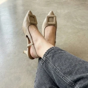 Zapato con Tacón Destalonado en Cuero – Ref. Z-3313 Pardo