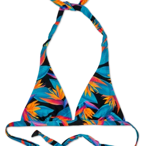 Top triangular alegre de bikini Ave del paraíso