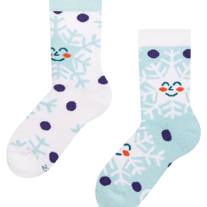 Calcetines infantiles alegres de inverno Copos de nieve felices