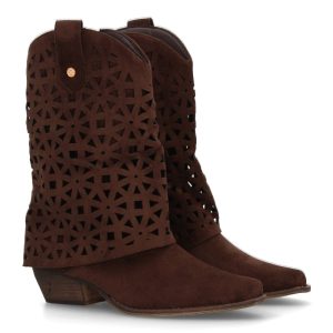 Botas cowboy troqueladas estilo Boho Café
