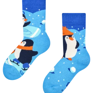 Calcetines infantiles de invierno Pingüinos patinadores