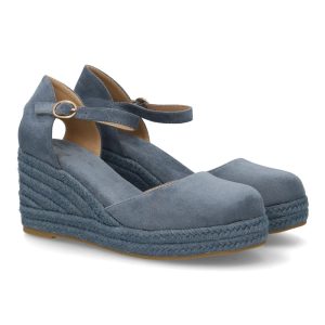 Alpargata cuña  mujer verano Celeste