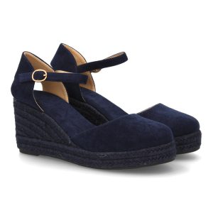 Alpargata cuña  mujer verano Marino