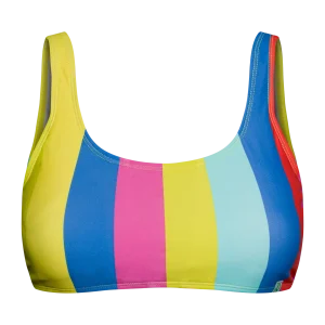 Top alegre de bikini deportivo Rayas veraniegas