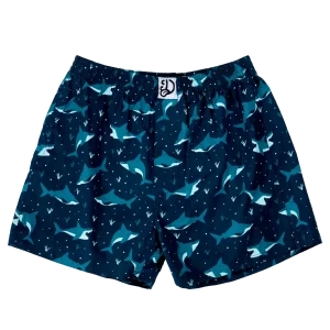 Calzoncillos alegres para hombre Tiburón azul