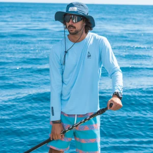 CAMISETA D-TEC MANGA LARGA CON PROTECCIÓN SOLAR - AZUL CLARO