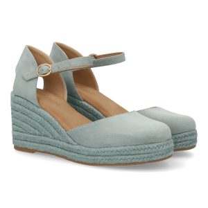 Sandalia de cuña de yute para mujer, comodas y elegantes diseño moderno con el yute en el mismo tono Azul