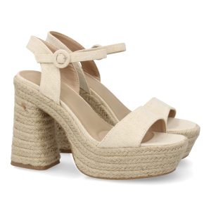 Sandalias de tacon para mujer, estilo unico, diseño comodo y elegante Beige