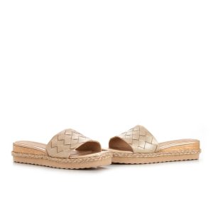 Sandalia Plana en Cuero y Plataforma Yute   – Ref. Z-2802