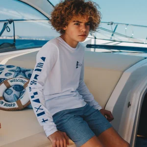 BANDERAS NÁUTICAS NIÑOS MANGA LARGA - BLANCO