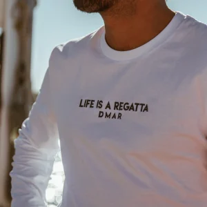 CAMISETA MANGA LARGA LIFE IS A REGATTA - BLANCO