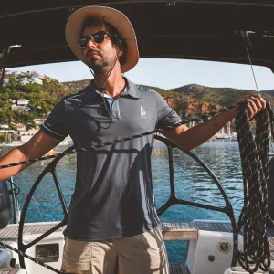 D-TECH BREEZE POLO - GRIS PIEDRA UPF50