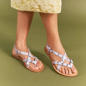 Sandalia Plana en Cuero – Ref. Z-3275 Plata