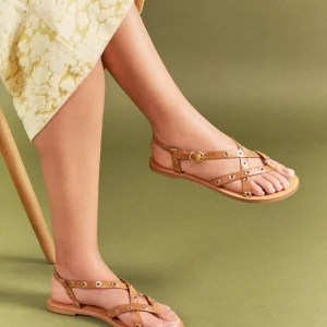 Sandalia Plana en Cuero – Ref. Z-3275 Miel