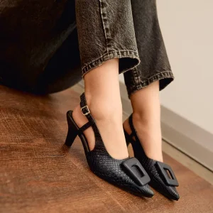 Zapato con Tacón Destalonado en Cuero – Ref. Z-3313 Negro