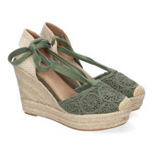 Sandalia de Cuña de Yute para Mujer, Diseño Comodo y Moderno, Elegante con Cintas