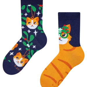 Calcetines infantiles Gato navideño