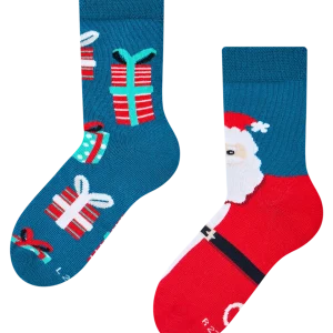 Calcetines infantiles Papá Noel y regalos