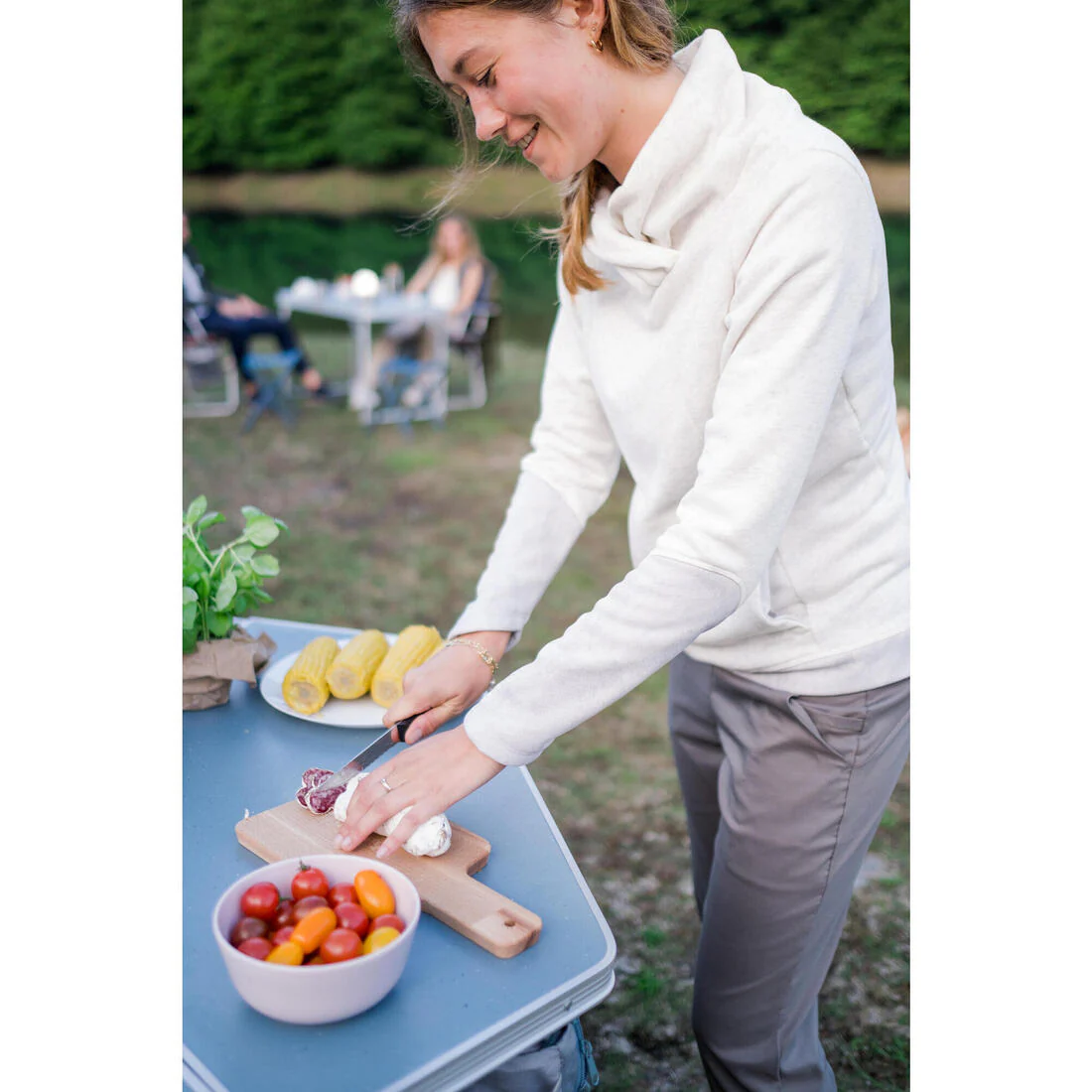 Sudadera polar de montaña y trekking Mujer Quechua NH100 blanco - Imagen 8