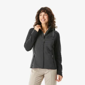 Chaqueta polar de montaña y trekking con capucha Mujer Quechua NH500 Hybrid