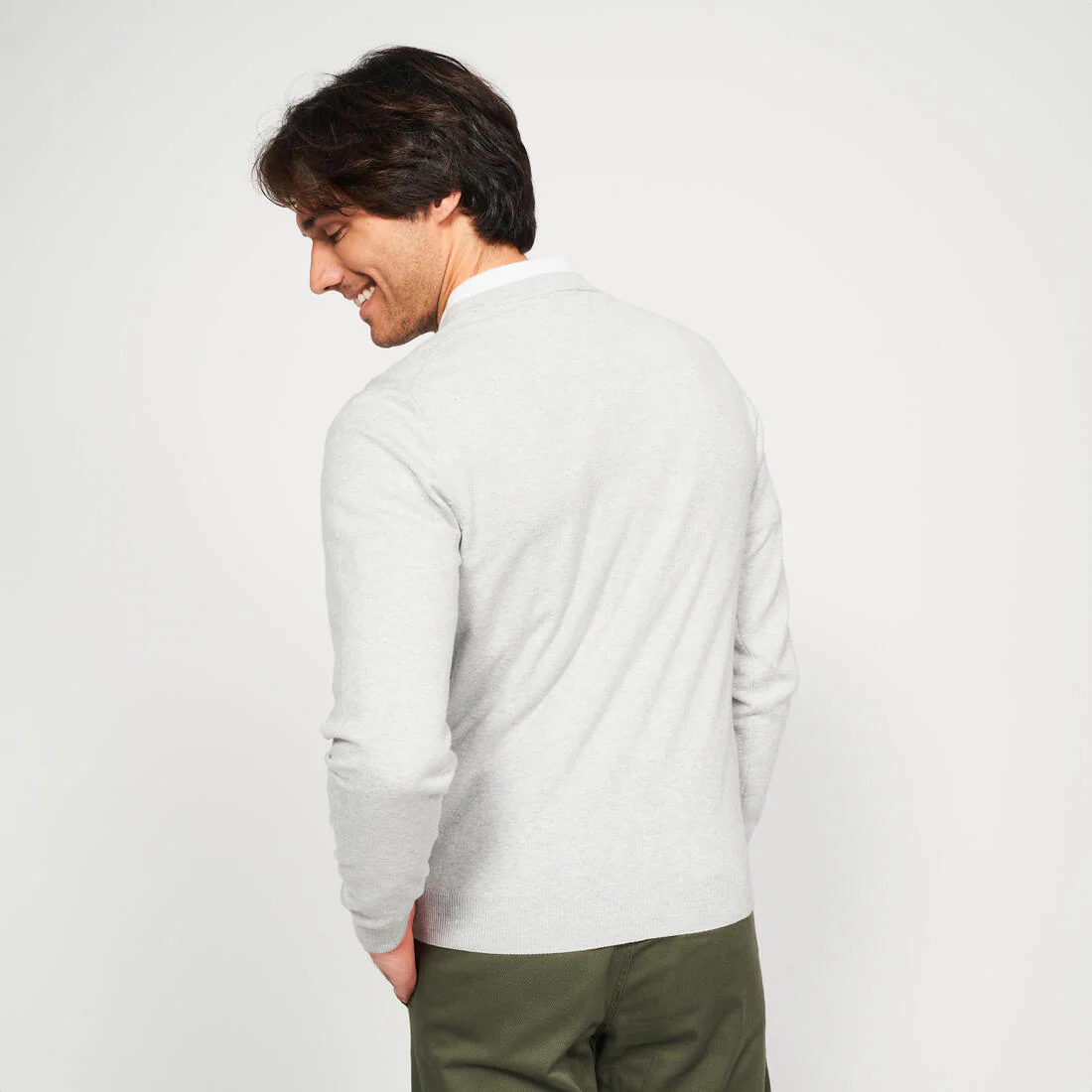 Jersey de golf 100 % algodón cuello en V hombre, MW100 - Imagen 8