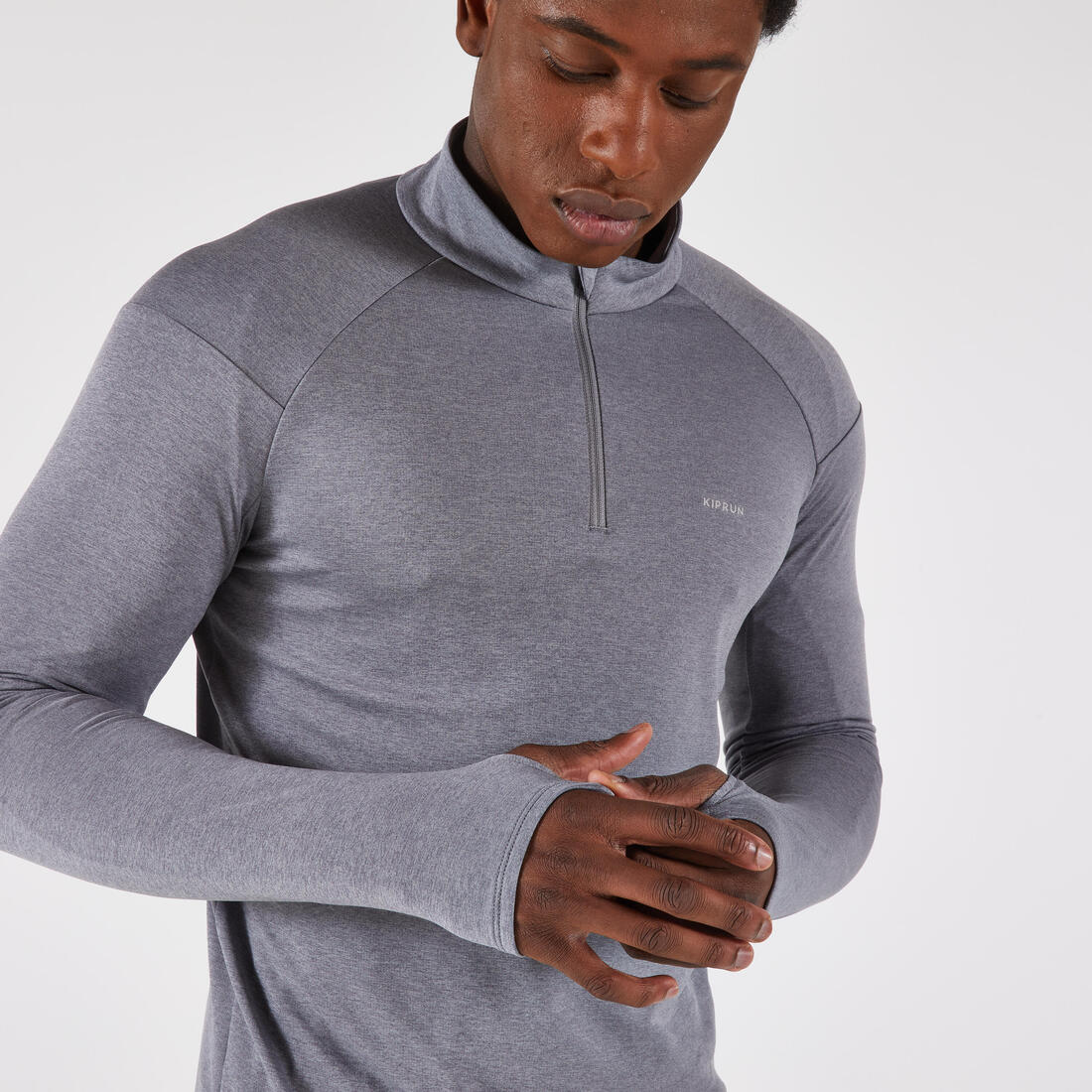 Camiseta manga larga 1/2 cremallera cálida transpirable H Kiprun Run 100 - Imagen 9