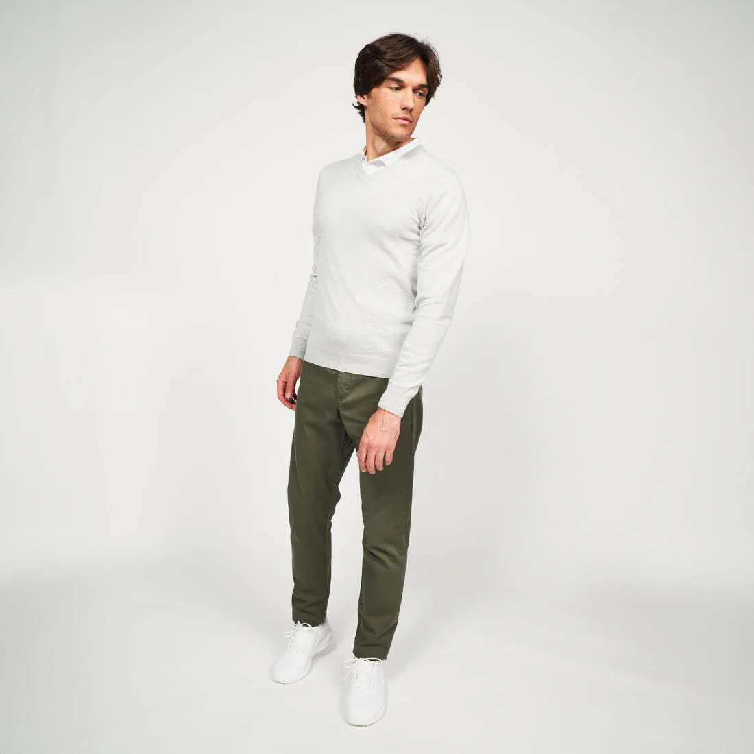 Jersey de golf 100 % algodón cuello en V hombre, MW100 - Imagen 4