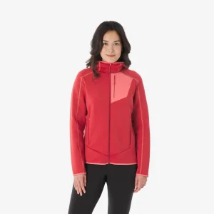 Forro polar de montaña y trekking con capucha mujer MH500
