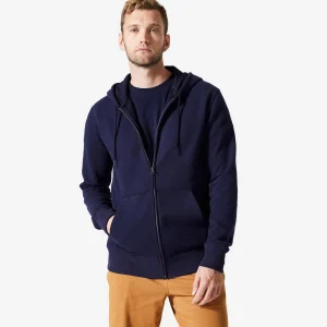 Sudadera Fitness Hombre Cremallera Capucha Muletón