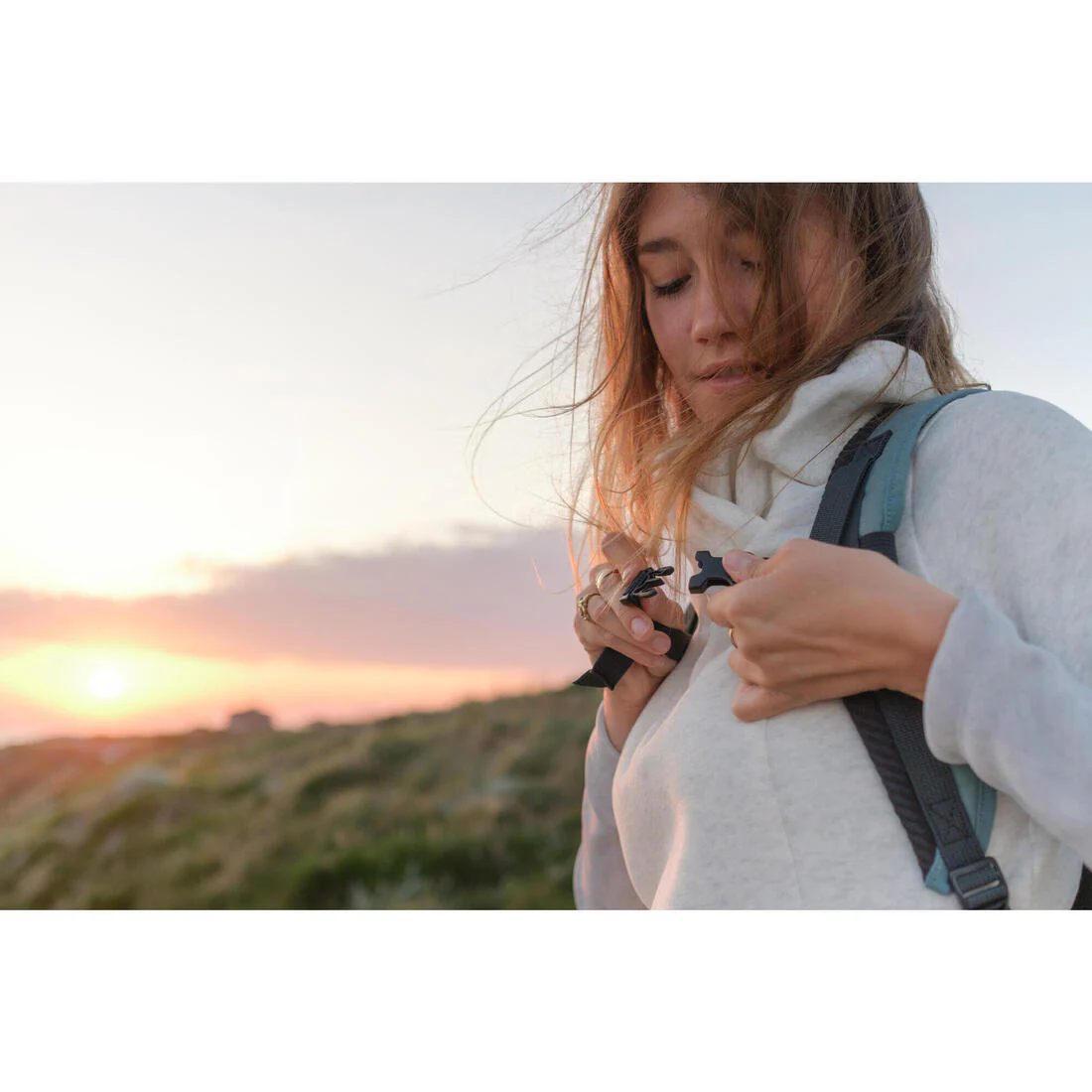 Sudadera polar de montaña y trekking Mujer Quechua NH100 blanco - Imagen 9