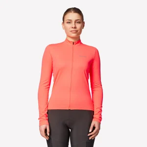 Maillot Ciclismo Carretera Discover Mujer Coral Manga Larga