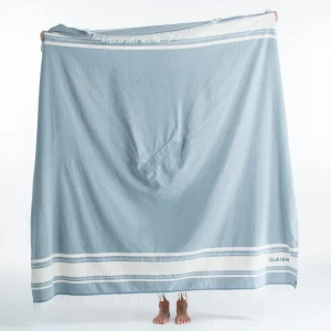 Toalla Playa/Poncho Gris Azul 190 x 190 cm