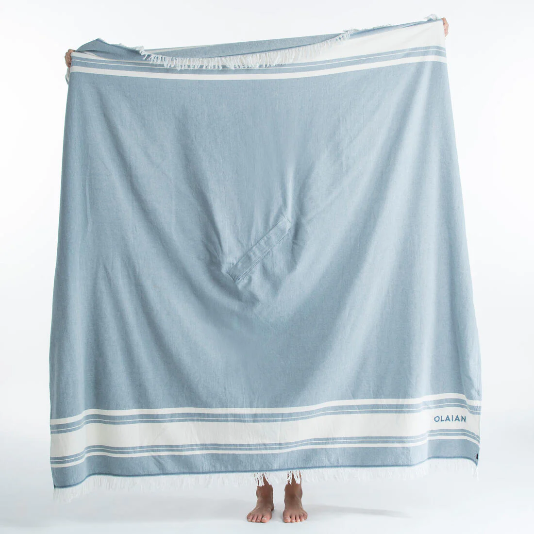 Toalla Playa/Poncho Gris Azul 190 x 190 cm