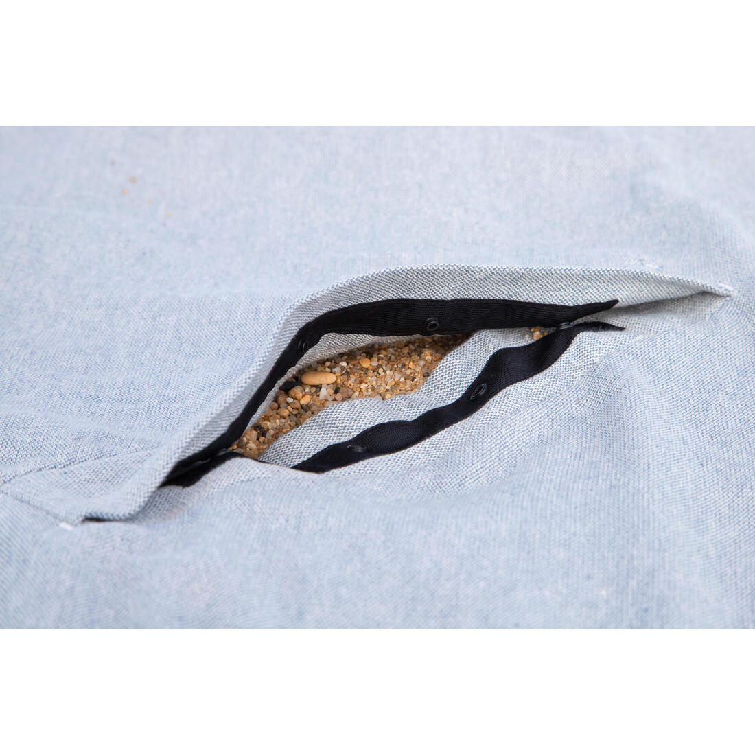 Toalla Playa/Poncho Gris Azul 190 x 190 cm - Imagen 7