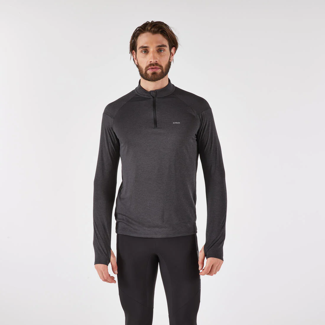 Camiseta manga larga 1/2 cremallera cálida transpirable H Kiprun Run 100 - Imagen 3