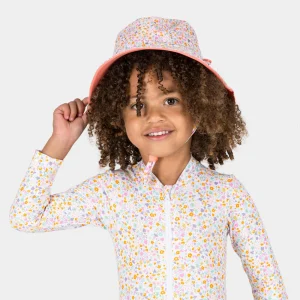 Sombrero Bebé Protección Solar Azul Estampado Sabana Reversible