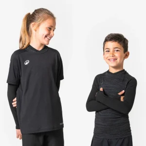 Camiseta térmica de fútbol manga larga Niño Kipsta Keepdry 500