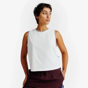 Camiseta sin mangas mujer, Heritage, blanco roto