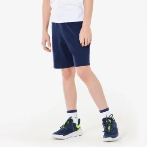 Pantalón corto short chandal gimnasia Domyos niño y niña básico azul