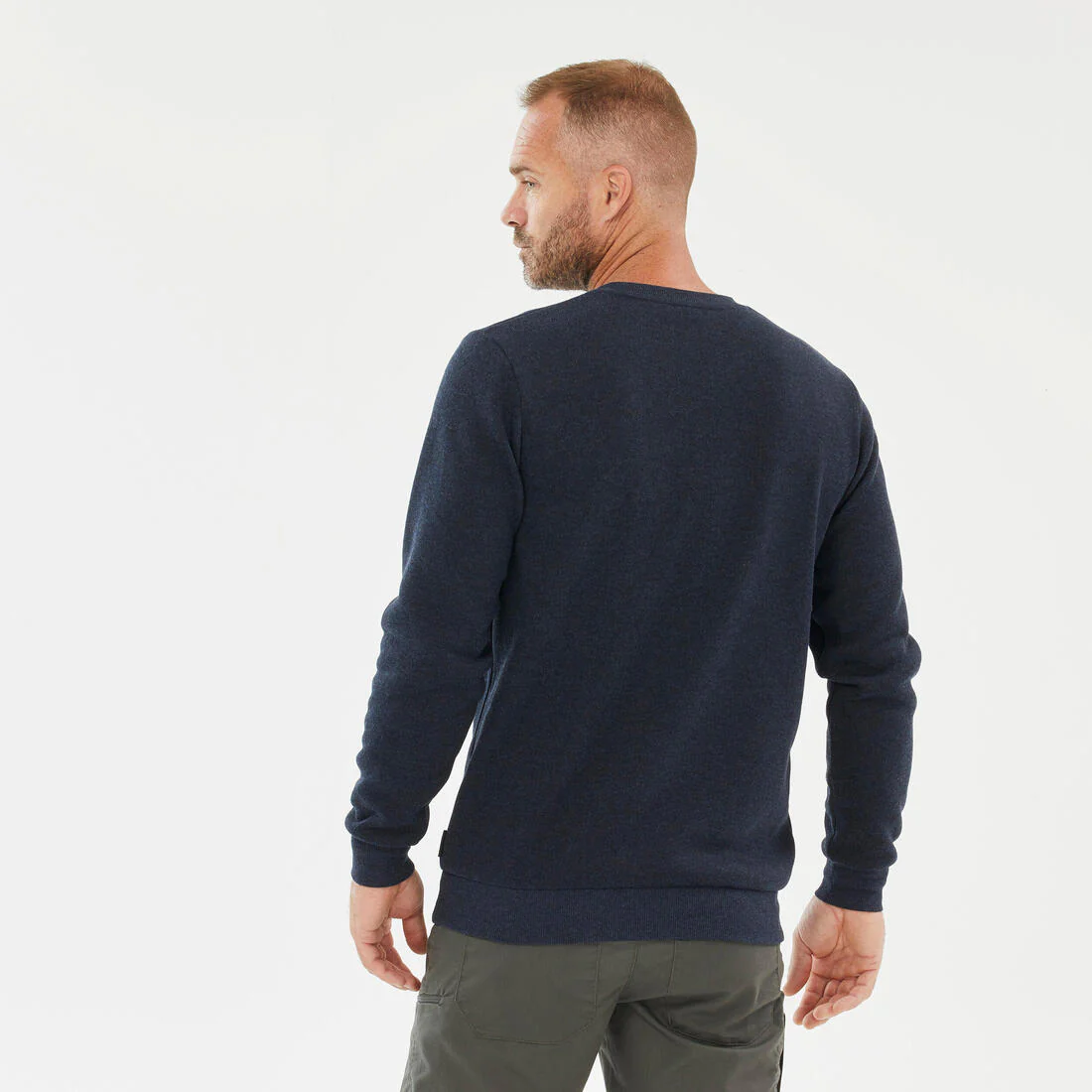 Jersey de montaña y trekking con cuello redondo Hombre Quechua NH150 azul - Imagen 3