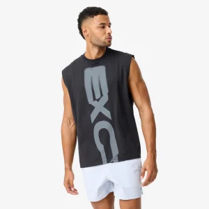 Camiseta Sin Mangas Musculación Hombre Negro Oversize