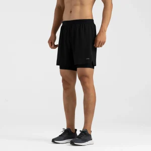 Pantalón corto 2 en 1 de running Hombre - KIPRUN Run 500 Confort Negro