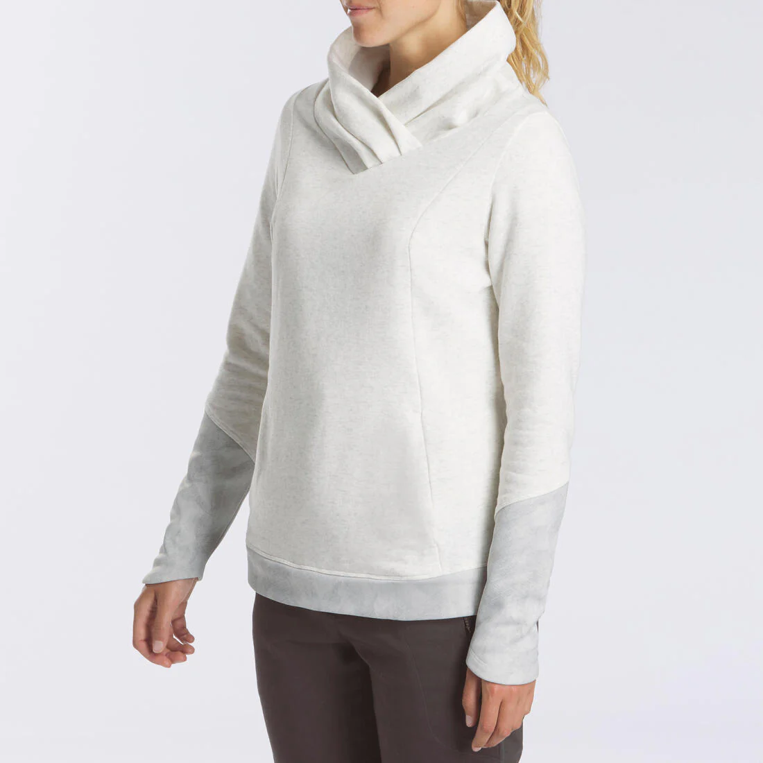 Sudadera polar de montaña y trekking Mujer Quechua NH100 blanco - Imagen 2